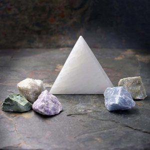 Personal Power Crystal Set with Selenite Triangle